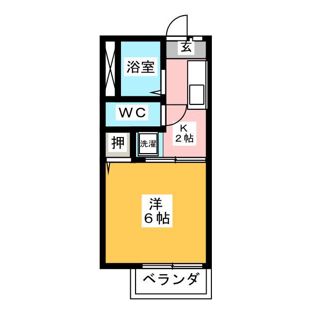 サンハイツ石切(1K/2階)の間取り写真