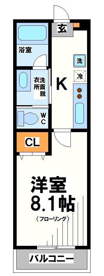 カーサエノモト(1K/3階)の間取り写真