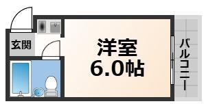 YOUハイム衣摺(ワンルーム/4階)の間取り写真