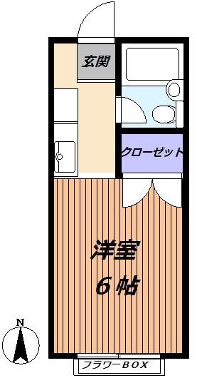 ジョージタウン(1K/2階)の間取り写真