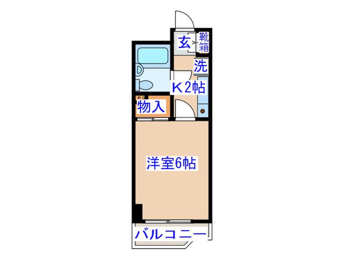 ダイアパレスプレステージ上杉(1K/4階)の間取り写真