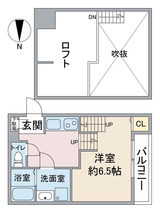 VILLETTA吹上(1K/1階)の間取り写真
