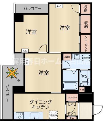 中銀音羽マンシオン(3DK/3階)の間取り写真