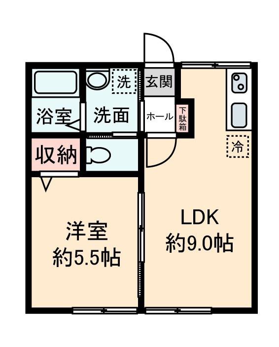 シティハイム ハイツモチダ(1LDK/1階)の間取り写真