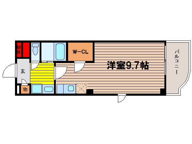 コンフォート谷町(ワンルーム/5階)の間取り写真