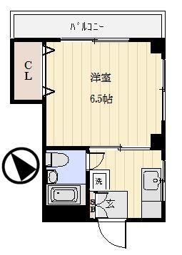 大竹ビル(1K/2階)の間取り写真