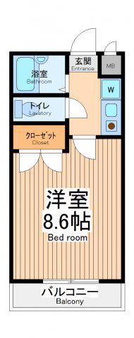 アムールグランシャリオ(1K/2階)の間取り写真