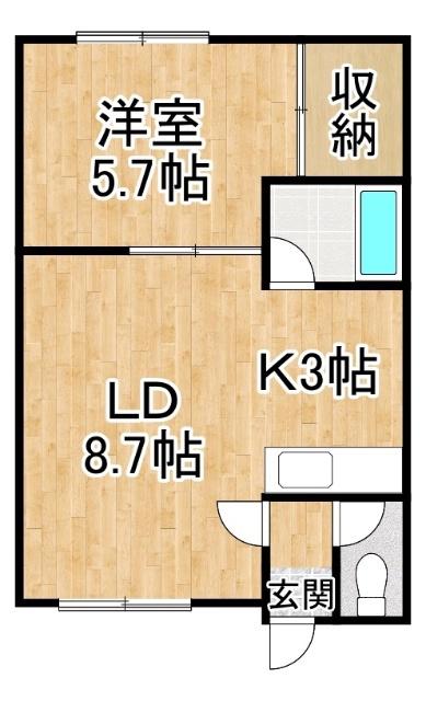 ＪＲ根室本線 柏林台駅 徒歩34分 2階建 築32年
