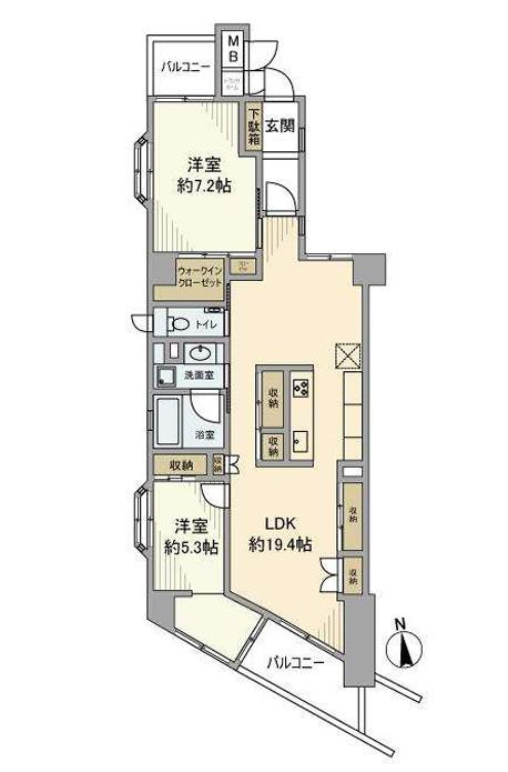 ガーデンホーム大森(2LDK/9階)の間取り写真