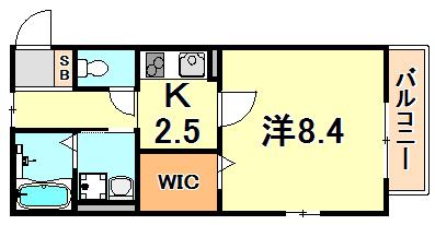 ADELHEID(1K/2階)の間取り写真
