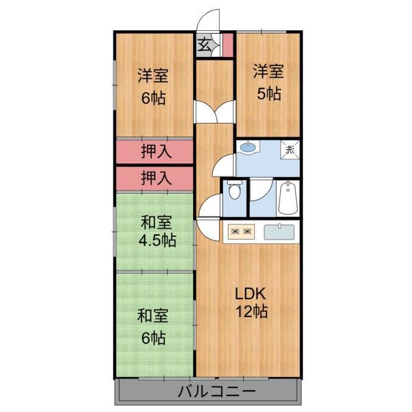 A-STEP丸山(4LDK/2階)の間取り写真