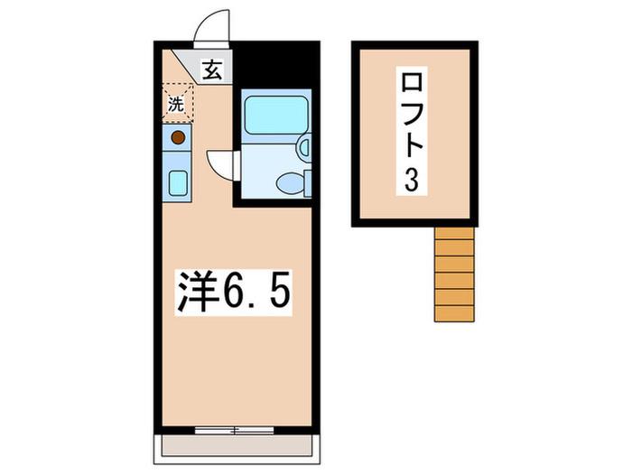 レジデンス伍番館(ワンルーム/2階)の間取り写真