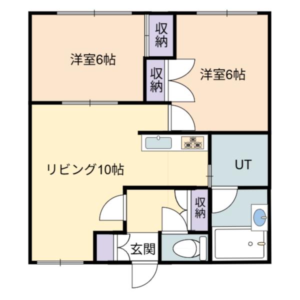参番館マンション(2LDK/2階)の間取り写真
