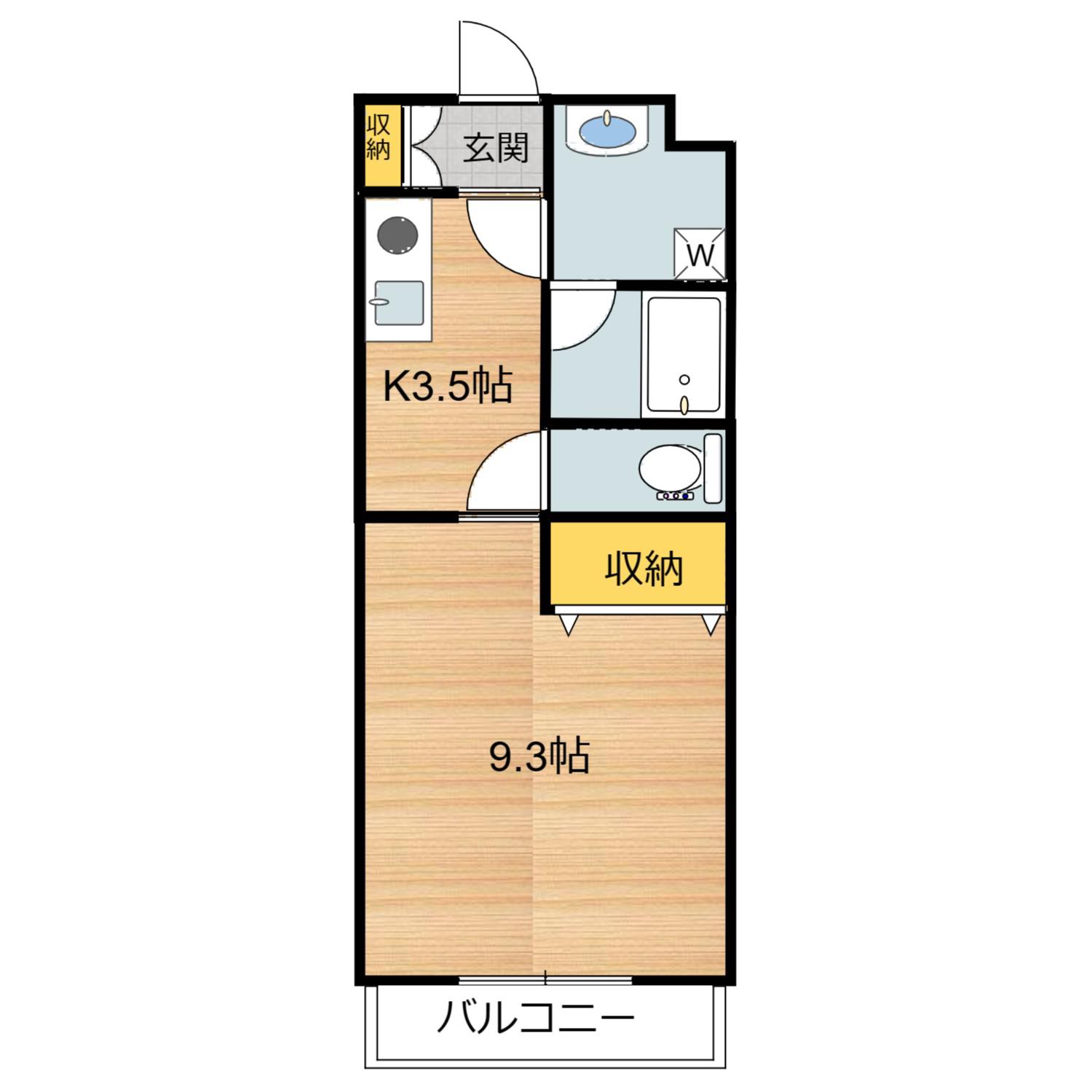 MAS RESIDENCE 美咲野(1K/2階)の間取り写真