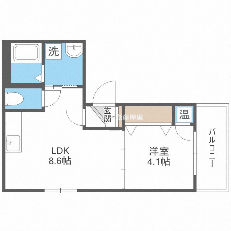 F ASECIA MATIN(1LDK/2階)の間取り写真
