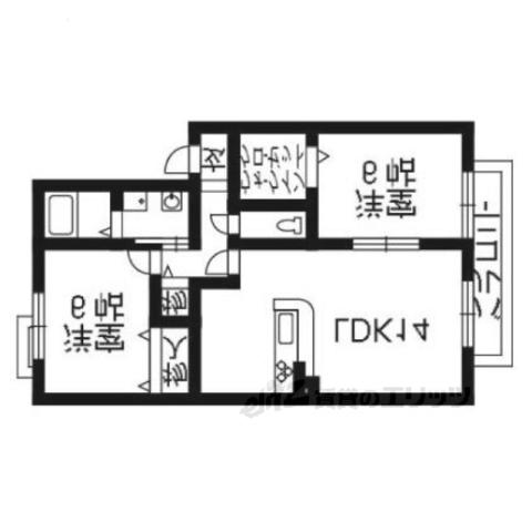 フォレストほうじの木(2LDK/2階)の間取り写真