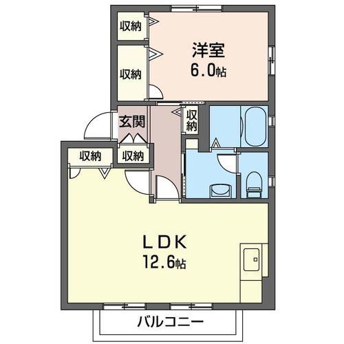 メゾンドールM(1LDK/2階)の間取り写真