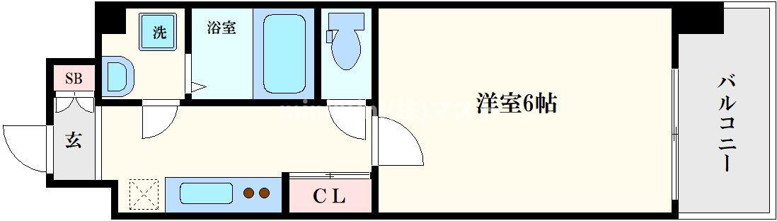 COLLINA(1K/3階)の間取り写真