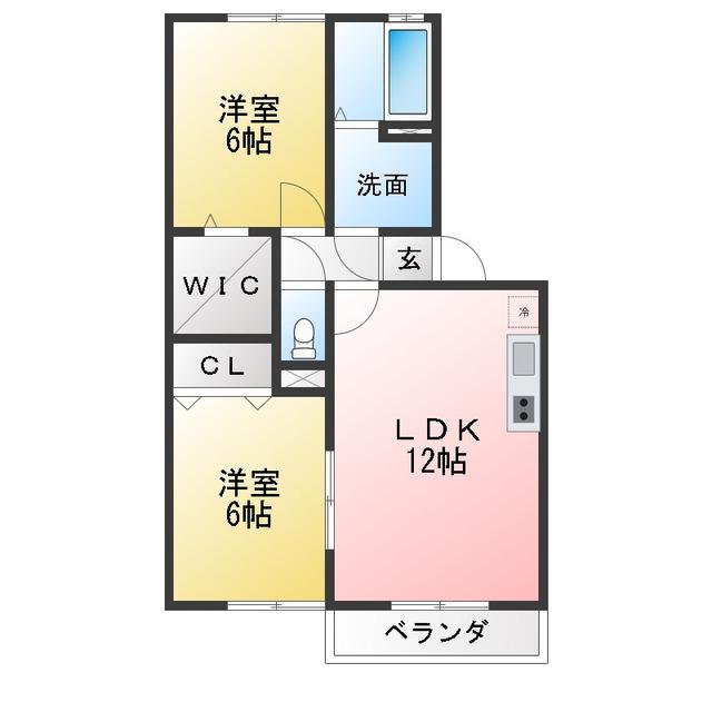 ソフィア・パーク A棟(2LDK/3階)の間取り写真