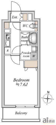 NーSTAGE上北台(1K/6階)の間取り写真