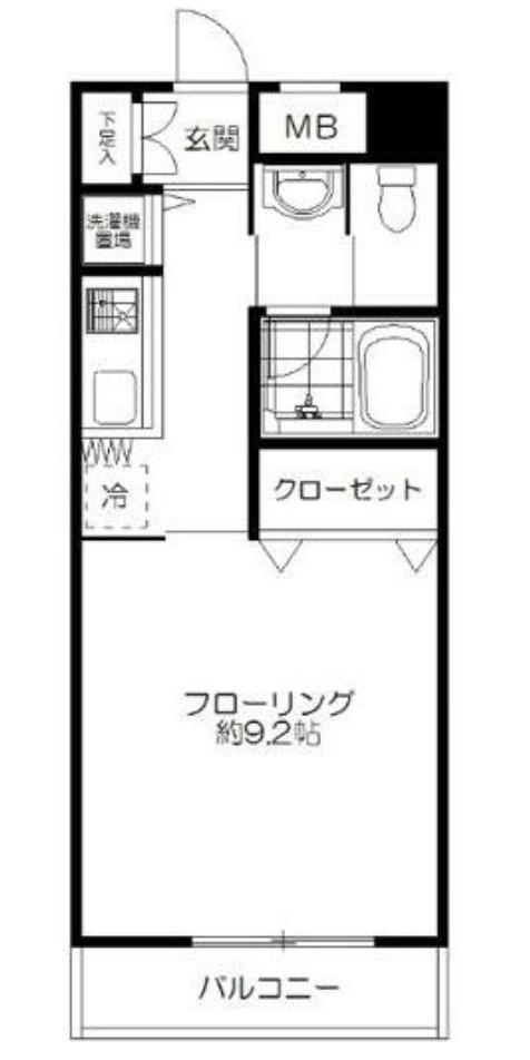 TS GARDEN元町(1K/3階)の間取り写真