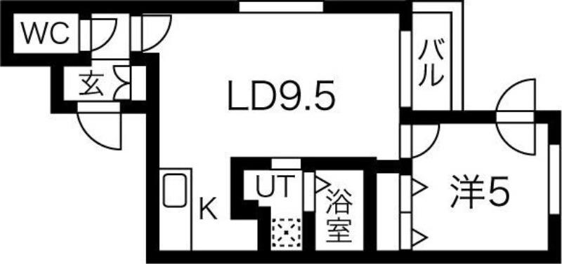 CALME 令 北8条(1LDK/1階)の間取り写真