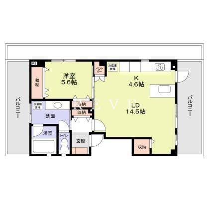 飯田橋ハウス(1LDK/5階)の間取り写真