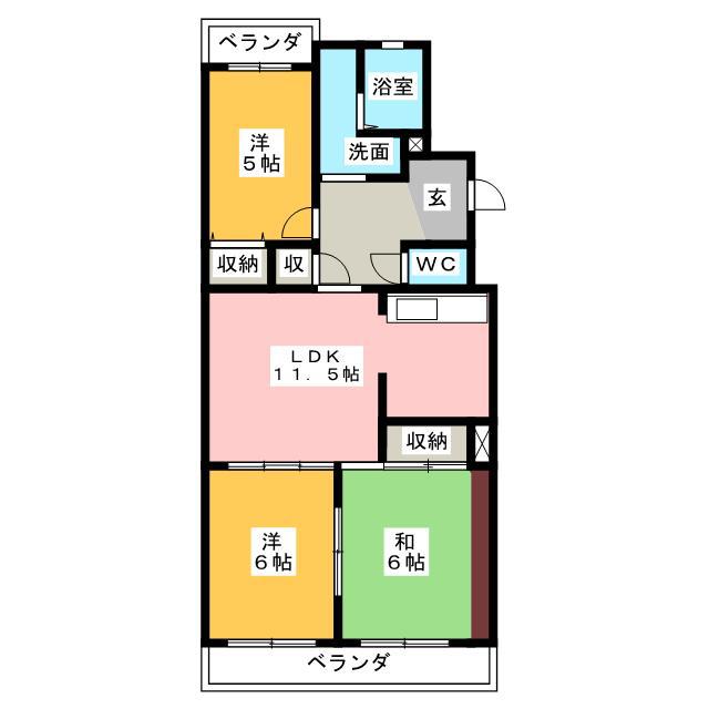 メゾン・ド・飯田(3LDK/2階)の間取り写真