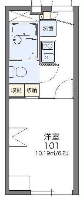 レオパレス若林(1K/2階)の間取り写真