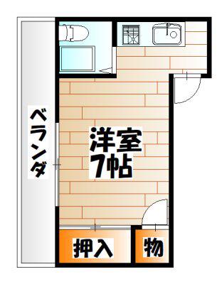 樽井ビル(ワンルーム/4階)の間取り写真