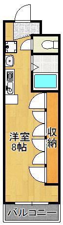 サンシティ大畠(ワンルーム/4階)の間取り写真
