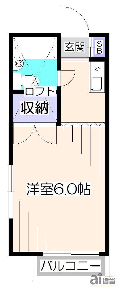 メゾンブラーンシュ(1K/2階)の間取り写真