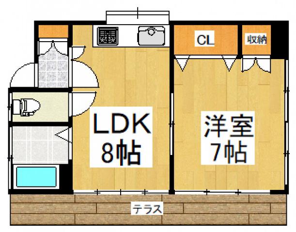 ステップツウ(1LDK/1階)の間取り写真