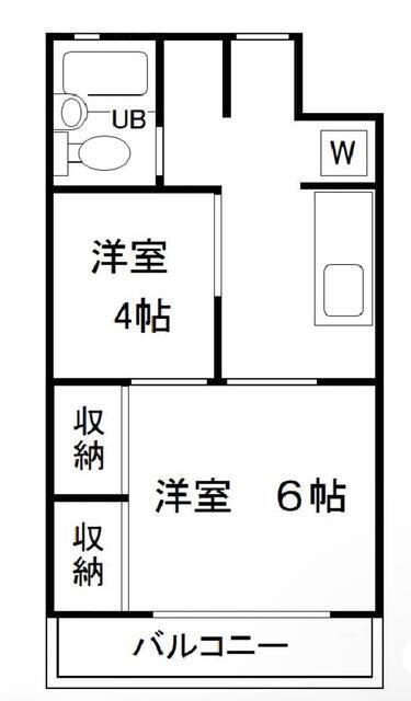 鶴見光風台マンション(2DK/5階)の間取り写真