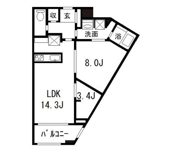 KACHIDOKI THE TOWER(1SLDK/6階)の間取り写真