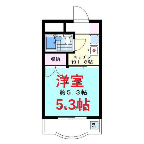 ベルサイユ池上NO.3(1K/4階)の間取り写真