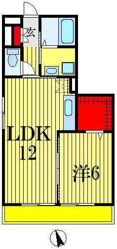 クレインコート2番館(1LDK/1階)の間取り写真