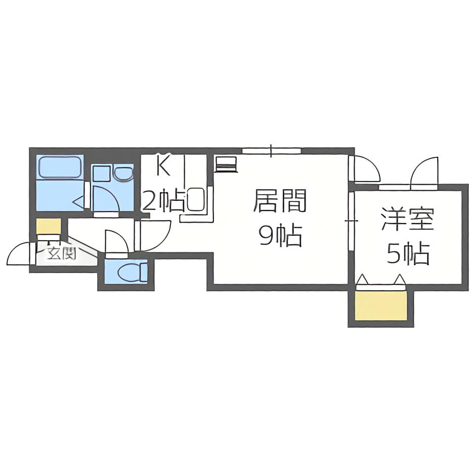 ヴィラフォーレスト本通(1LDK/2階)の間取り写真
