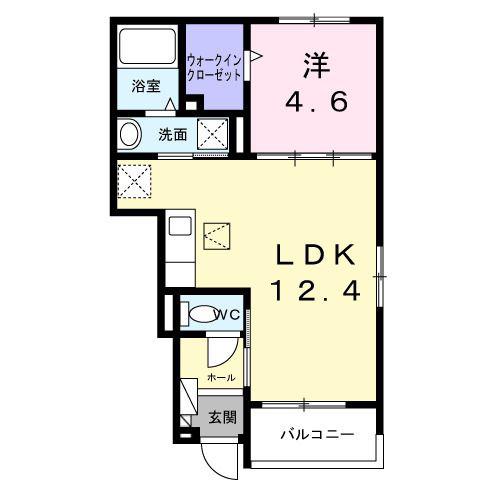 長洲中通3丁目アパート(1LDK/1階)の間取り写真