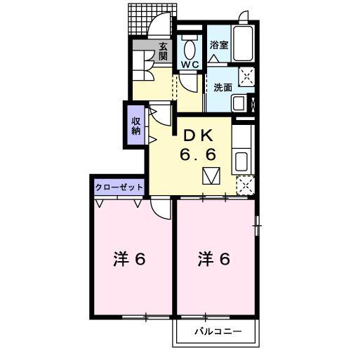 グラースメゾン(2DK/1階)の間取り写真