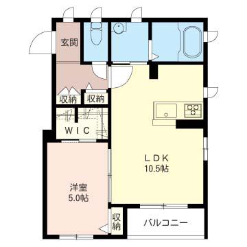 メゾン ノーブル(1LDK/2階)の間取り写真