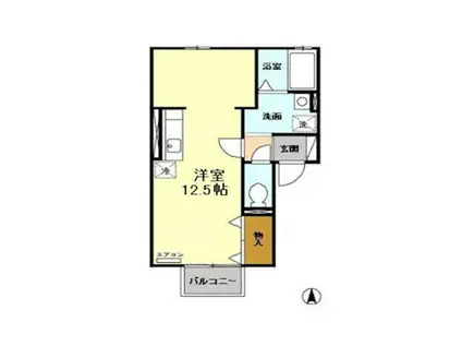 セジュールブリエ(ワンルーム/1階)の間取り写真