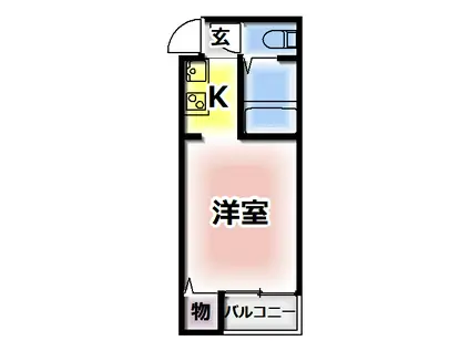 ラ・コート喜志 B棟(1K/2階)の間取り写真