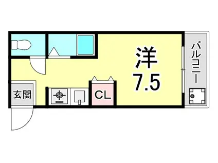 アーネスト坂田(ワンルーム/3階)の間取り写真