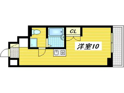 第一山田ビル(ワンルーム/4階)の間取り写真