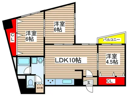 モリダイヤハイツ栄(3LDK/6階)の間取り写真