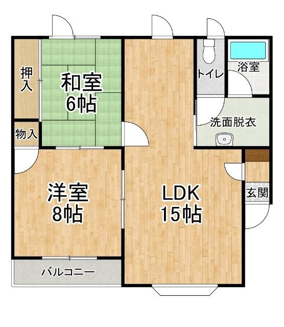 メゾンおおぐち(2LDK/2階)の間取り写真