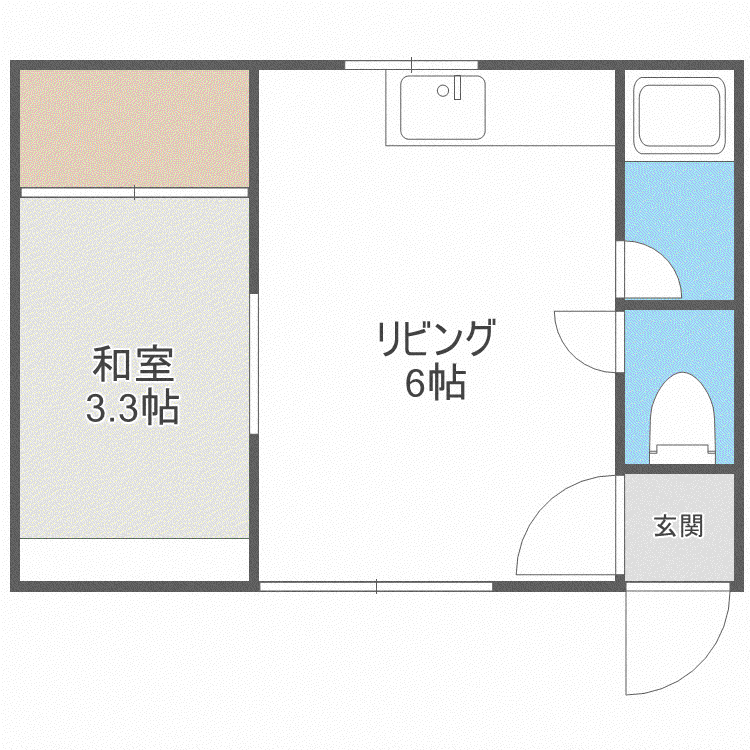 青雲荘(1DK/2階)の間取り写真