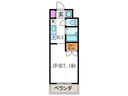 フォスマット松ヶ崎(1K/2階)の間取り写真