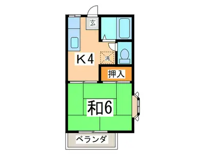 森崎パーク三栄III(1K/2階)の間取り写真